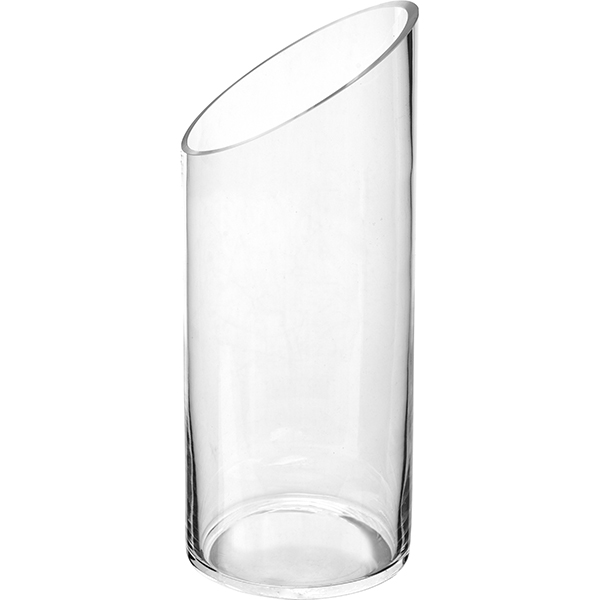 Ваза д/цветов косой срез «Цилиндр»;стекло;D=12,H=30см;прозр.