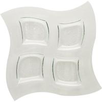 Менажница квадратная волнист.край;стекло;D=25,H=20,L=250/65,B=250мм;прозр.