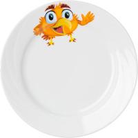Тарелка «Радужные птички» мелкая;фарфор;D=20см;белый