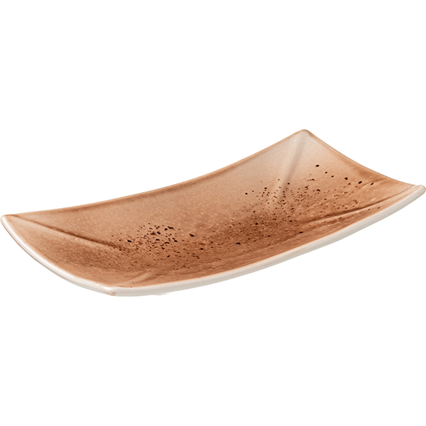 Блюдо для суши «Маррон Реативо»;фарфор;,L=27,B=14см;коричнев.,бежев.