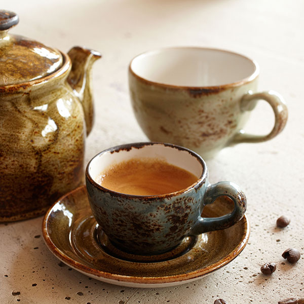 Чашка чайная «Крафт Грин»;фарфор;455мл;D=120,H=85мм;зелен.,коричный Чашка чайная «Крафт Грин»;фарфор;455мл;D=120,H=85мм;зелен.,коричный