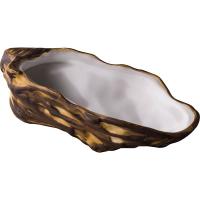 Тарелка «Ро дизайн бай кевала» для презентаций устрица;керамика;70мл;,H=40,L=132,B=74мм;коричнев.,бе