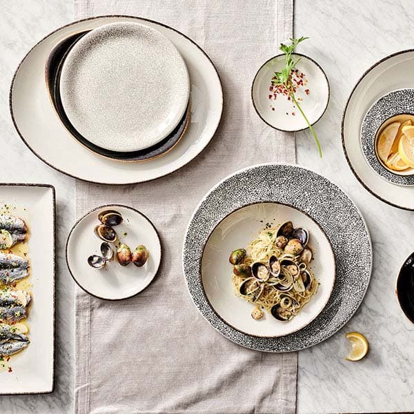 Блюдо «Чакоул Дэппл» овальное;фарфор;,H=20,L=280,B=215мм;белый,черный