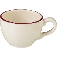 Чашка кофейная «Кларет»;фарфор;85мл;D=65,H=50,L=85мм;бежев.,бордо