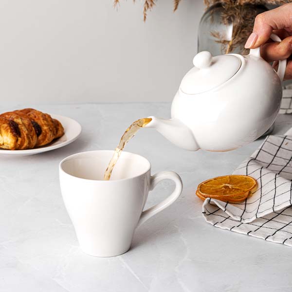 Чайник заварочный «Кунстверк»;фарфор;450мл;D=75,H=75,L=175мм;белый