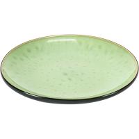 Тарелка «Пьюр»;керамика;D=16,H=2см;черный,зелен.