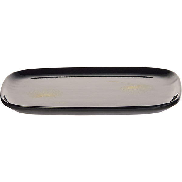 Блюдо для суши;пластик;,H=12,L=160,B=115мм;черный,золотой