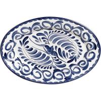 Блюдо «Пуэбла Блю» овальное;фарфор;,L=34,B=23,5см;белый,синий