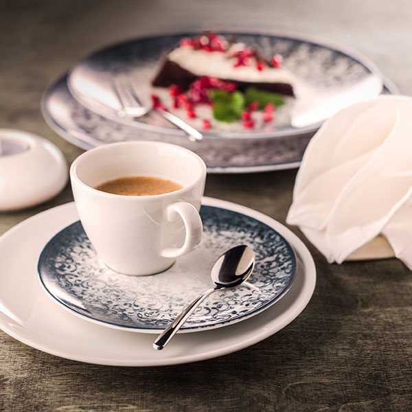 Блюдце «Винтаж» набор[2шт];фарфор;D=16см;кремов.,сизый