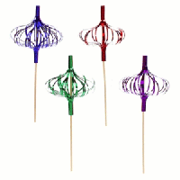 Украшения на шпажках «Фонарики»[50шт];фольга,дерево;,L=18см;разноцветн.