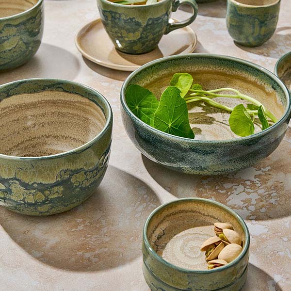 Салатник «Аврора Революшн Джейд»;фарфор;D=13,5см;зелен.