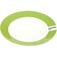 Тарелка «Пантон»;фарфор;D=200,H=15мм;белый,зелен.