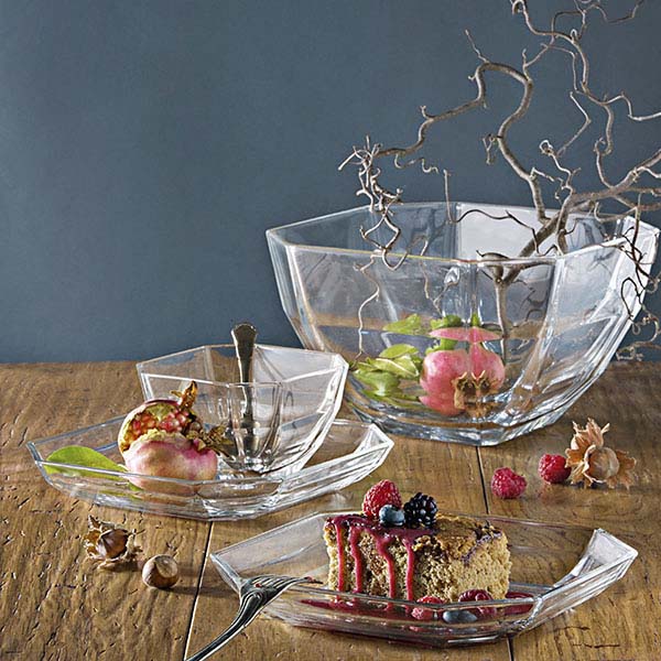 Блюдо «Канова» квадратное;стекло;,H=3,L=19,B=19см;прозр.