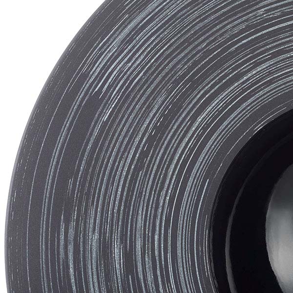 Тарелка «Сфера» с широким бортом;керамика;300мл;D=30,3см;черный,серебрян.