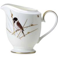 Молочник «Рид»;кост.фарф.;250мл;,H=10,6см;белый,золотой