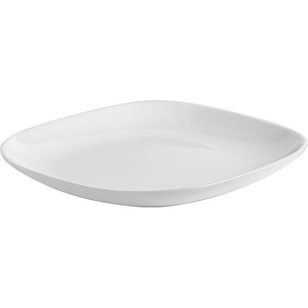 Тарелка «Эволюшнс Солюшн»;стекло;,L=21,5,B=19см;белый