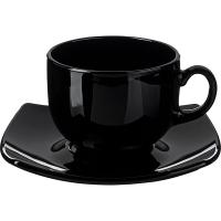 Чайная пара «Квадрато Блэк» набор[6шт];стекло;160мл;D=75,H=75,L=135,B=370мм;черный