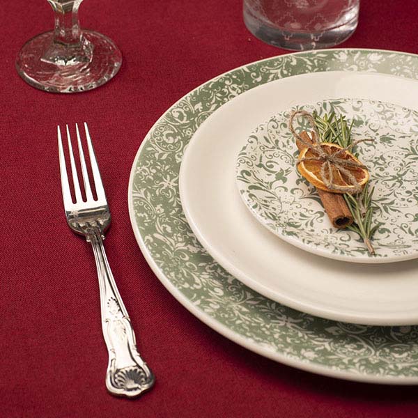 Тарелка пирожковая «Инк»;фарфор;D=15,H=2см;зелен.,белый