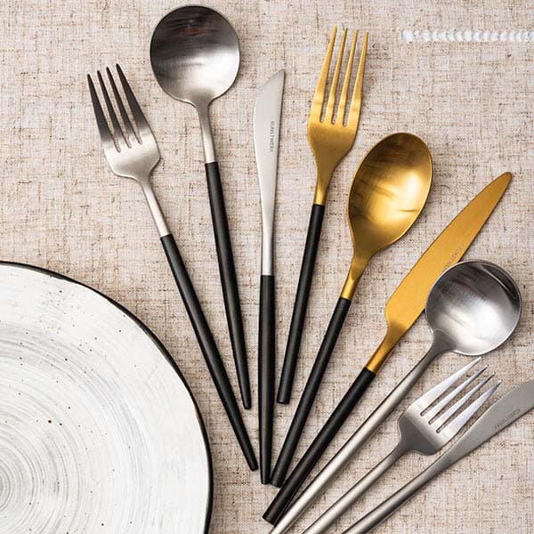 Нож столовый «Дистрикт Блэк Голд Мэтт»;сталь нерж.;,L=225,B=18мм;золотой,черный