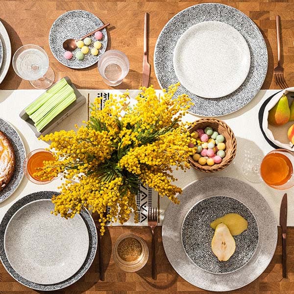 Тарелка «Инк Блэк» мелкая;фарфор;D=30см;белый,черный