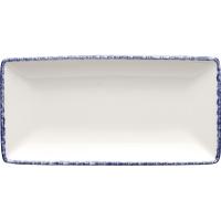 Блюдо «Блю Дэппл» прямоугольное;фарфор;,L=20,B=10см;белый,синий