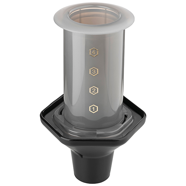 Аэропресс для кофе;пластик;240мл;D=16,2см;серый,черный