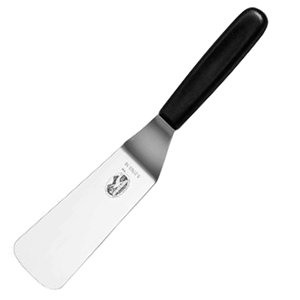 Лопатка кухонная с черной ручкой;сталь нерж.,полипроп.;,L=270/115,B=50мм;металлич.,черный