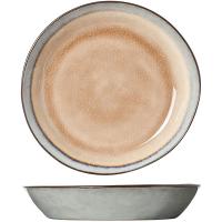 Тарелка глубокая;керамика;D=200,H=35мм;коричнев.,голуб.