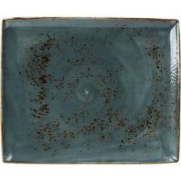 Блюдо «Крафт Блю» прямоугольное;фарфор;,H=15,L=330,B=270мм;синий