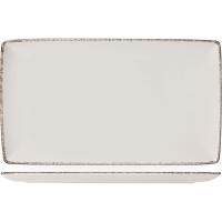 Блюдо «Браун Дэппл» прямоугольное;фарфор;,L=20,B=10см;белый,коричнев.