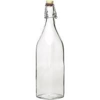 Бутылка «Свинг» с пробкой;стекло,пластик;1л;D=90,H=315,L=75,B=75мм;прозр.,разноцветн.