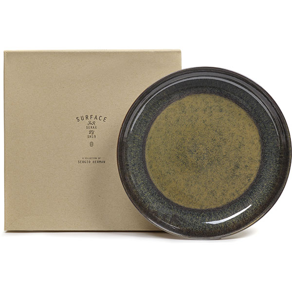 Блюдо «Серфис» глубокое;керамика;D=320,H=55мм;олив.,коричнев.