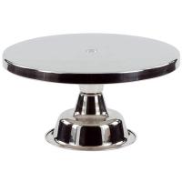 Подставка для торта;сталь нерж.;D=30,H=14,5см;металлич.