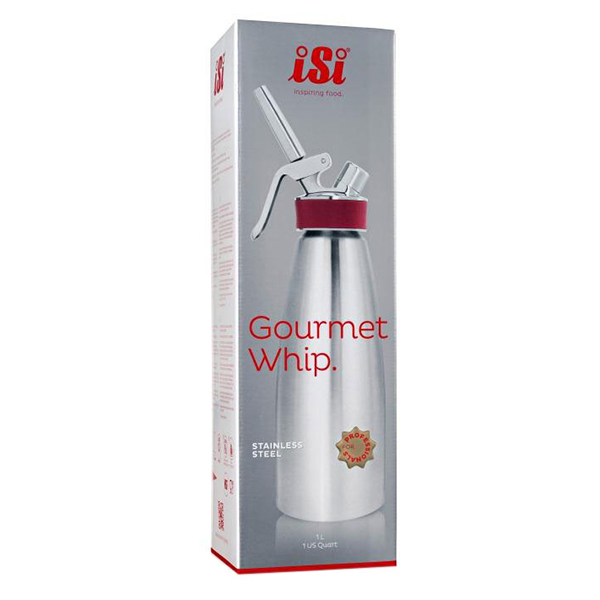 Сифон для сливок «Гурме»;сталь,пластик;1л;D=82,H=290,B=110мм;металлич.,красный