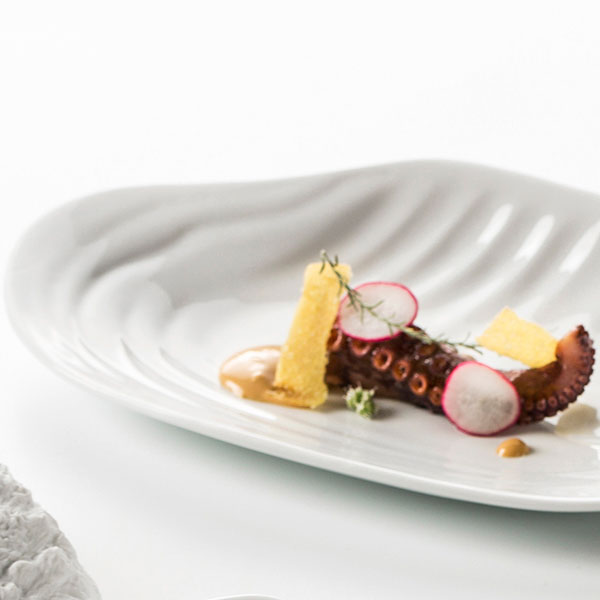 Тарелка «Медитер» для презентаций;фарфор;,L=25,B=14см;белый,матовый