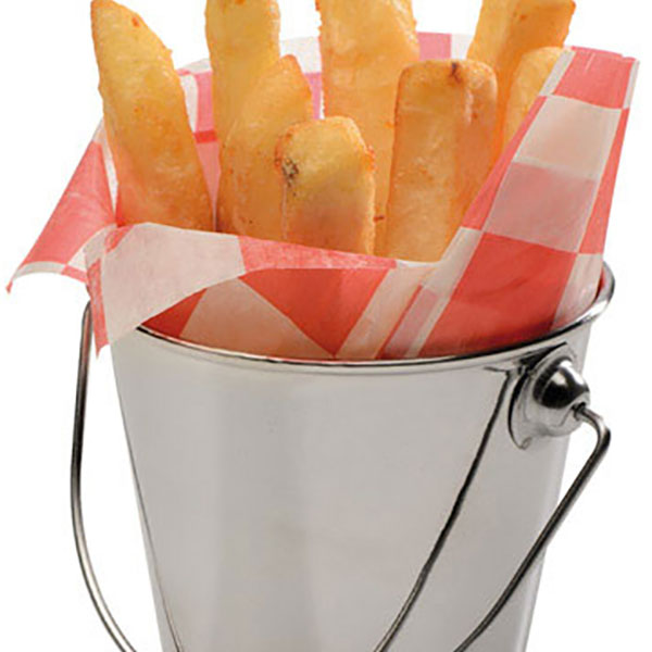Ведро для картофеля фри «Ведро»;сталь нерж.;330мл;D=90,H=85мм;металлич.