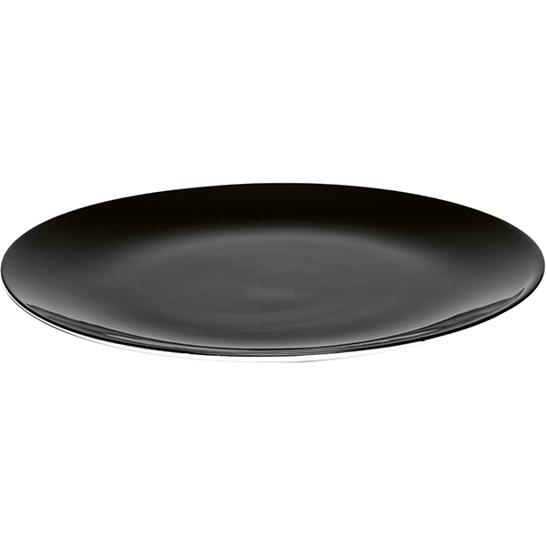 Тарелка «Де»;фарфор;D=24см;черный