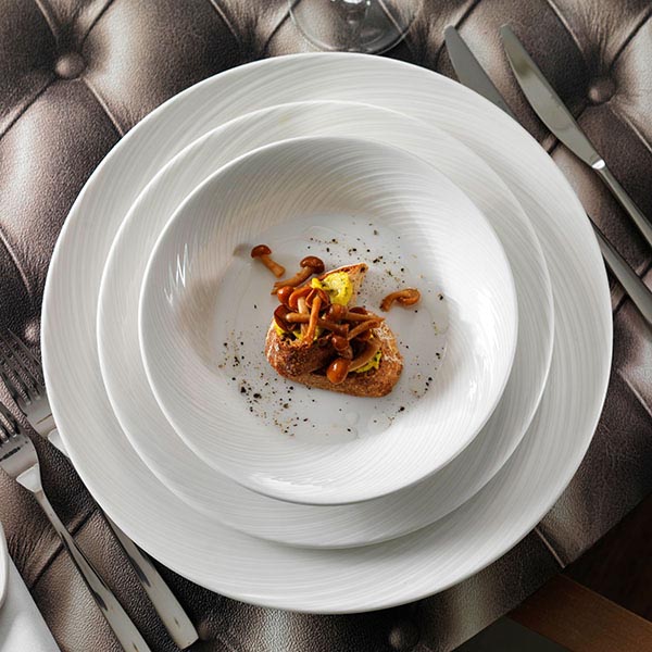 Салатник «Спайро»;фарфор;450мл;D=165,H=50мм;белый