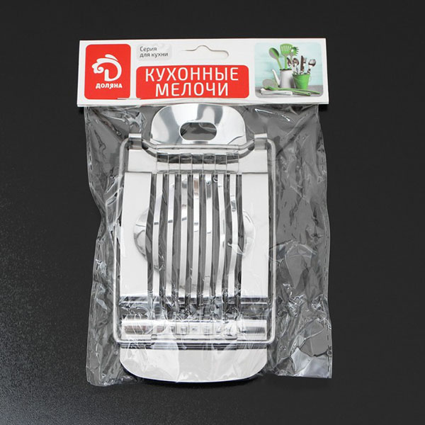 Яйцерезка;сталь нерж.;,H=2,L=15,B=13см;металлич.