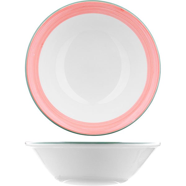 Салатник «Рио Пинк»;фарфор;0,515л;D=16,5см;белый,розов.