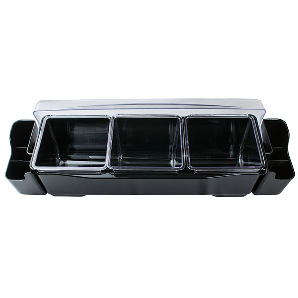 Контейнер для фруктов и специй «Проотель» 3 отделения с крышкой + 2 отделения для трубочек;пластик;,