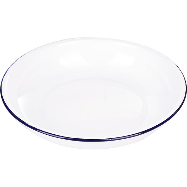 Тарелка глубокая эмалиров.;сталь;D=22,5см;белый,синий