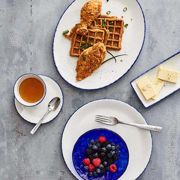 Тарелка пирожковая «Блю Дэппл»;фарфор;D=153,H=12мм;белый,синий