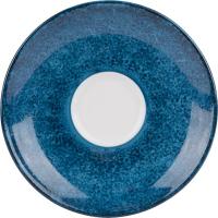Блюдце «Аида» с декором;фарфор;D=12см;синий