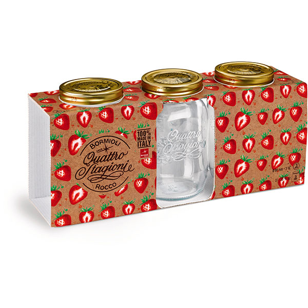 Банка «Кватро Стаджони» круглая с крышкой;стекло,металл;1л;D=11,1,H=17см;прозр.