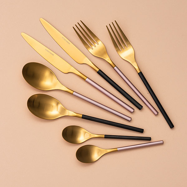 Ложка чайная «Дистрикт Блэк Голд Мэтт»;сталь нерж.;,L=145,B=30мм;золотой,черный