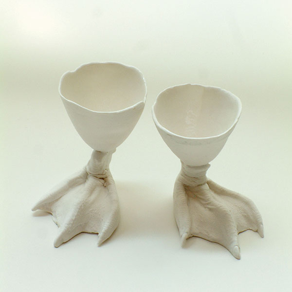 Подставка для яйца «Утиная нога»;кост.фарф.;D=5,H=9см;белый