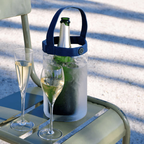 Емкость для охлаждения бутылок «Вайн Кулерс» с ручкой;пластик,полиэстер;D=13,5,H=23см;прозр.,черный