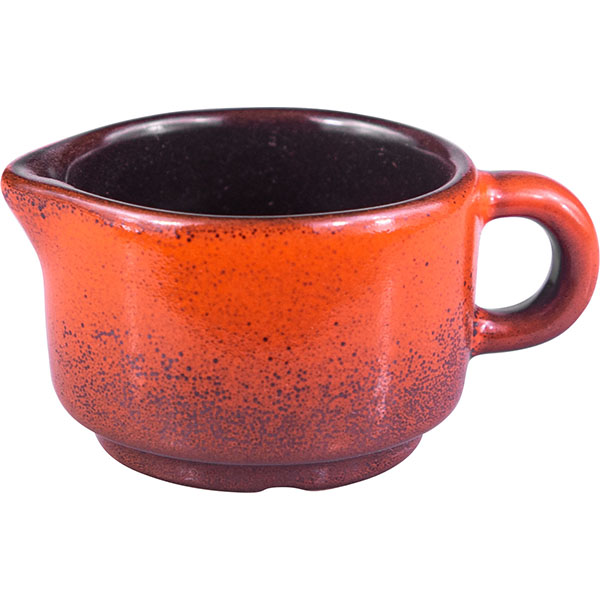 Сливочник «Млечный путь терракот»;фарфор;50мл;D=65,H=40мм;терракот,черный