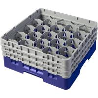 Кассета для бокалов 20 ячеек Dmax=98,Hmax=174мм;полипроп.;,H=22,5,L=50,B=50см;синий,серый